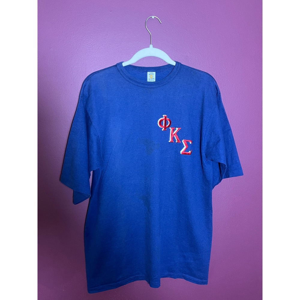 Vintage Phi Kappa Sigma Fraternity T-Shirt Blue Medallion Single Stitch USA